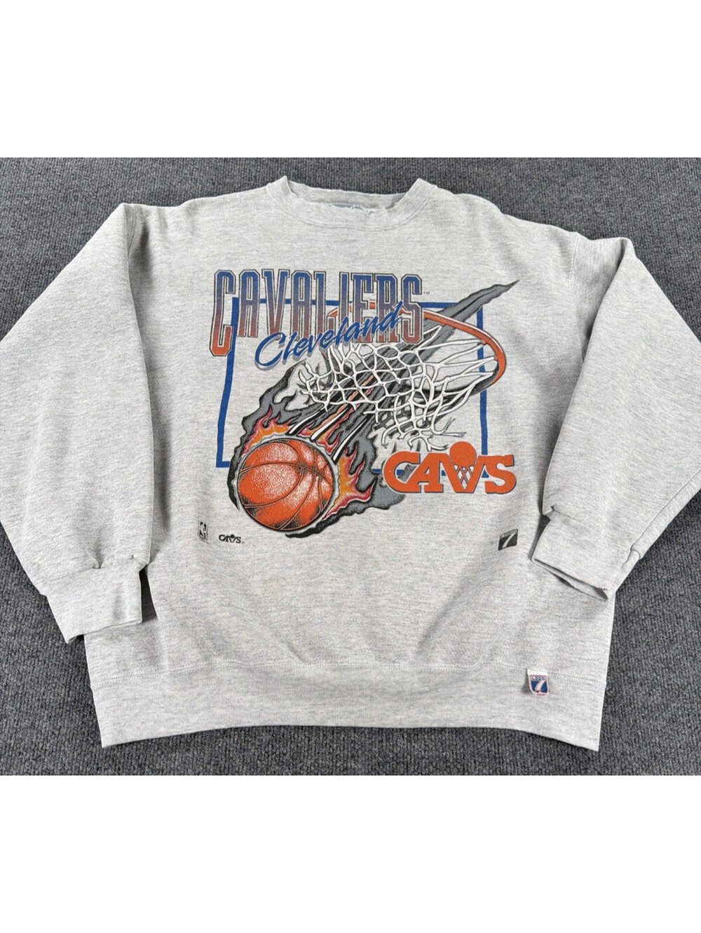 Vintage Cleveland Cavaliers Sweatshirt Gray 80s 90s NBA Sweater-Men's XL